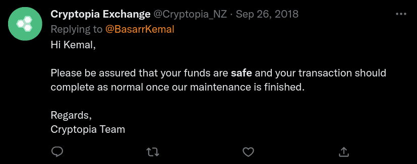 Cryptopia Funds Are Safe