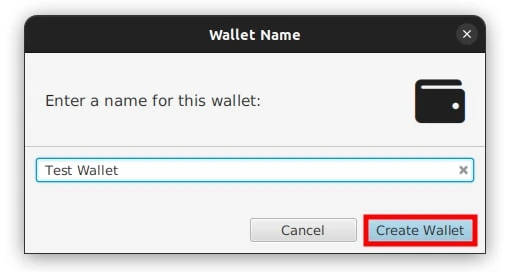 Sparrow Wallet Create Wallet 1