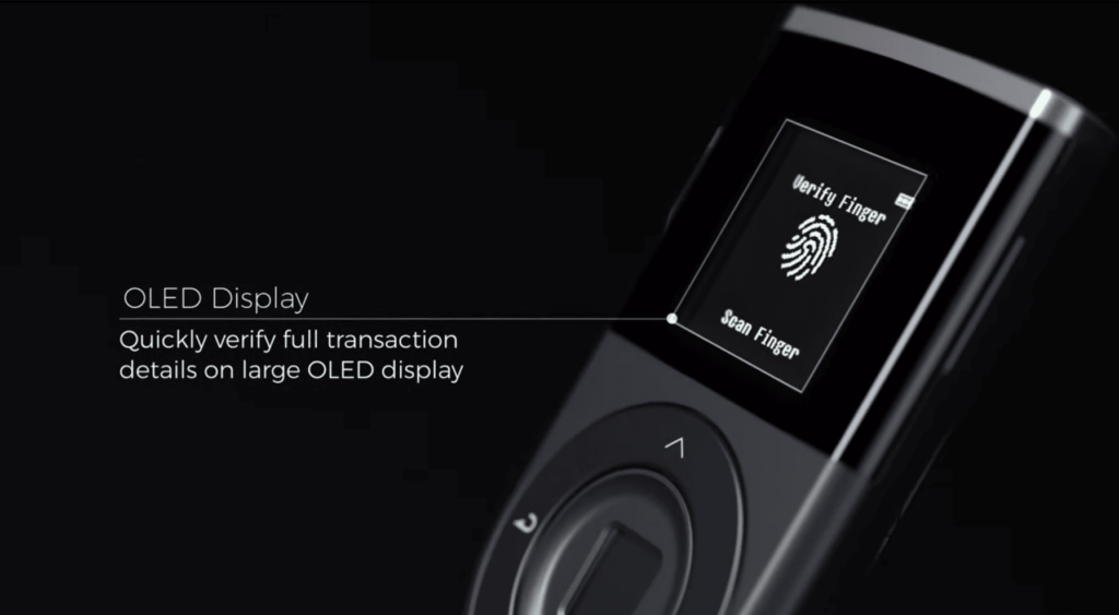 DCENT-Biometric-Wallet-OLED-Display