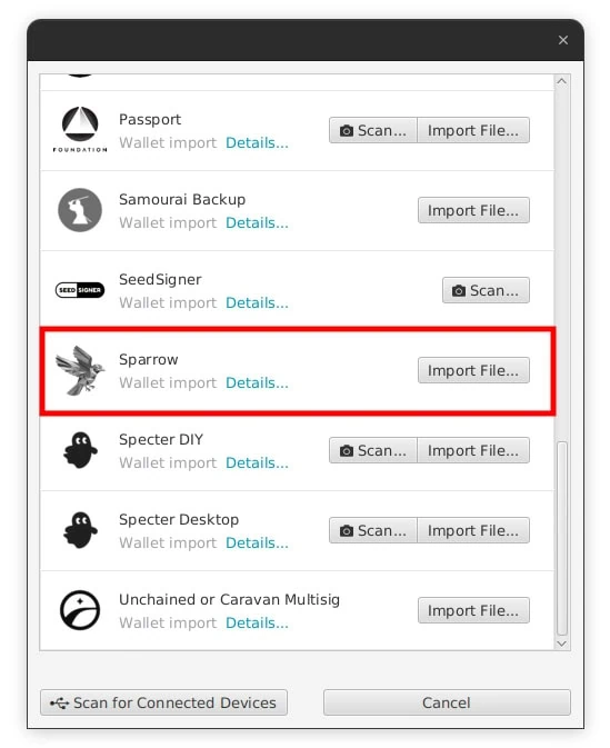 Sparrow-Import-Backup-Wallet-File